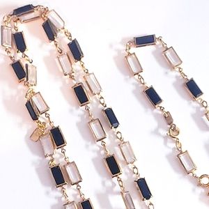 Swarovski Crystal and Stone Necklace with Bracelet Set